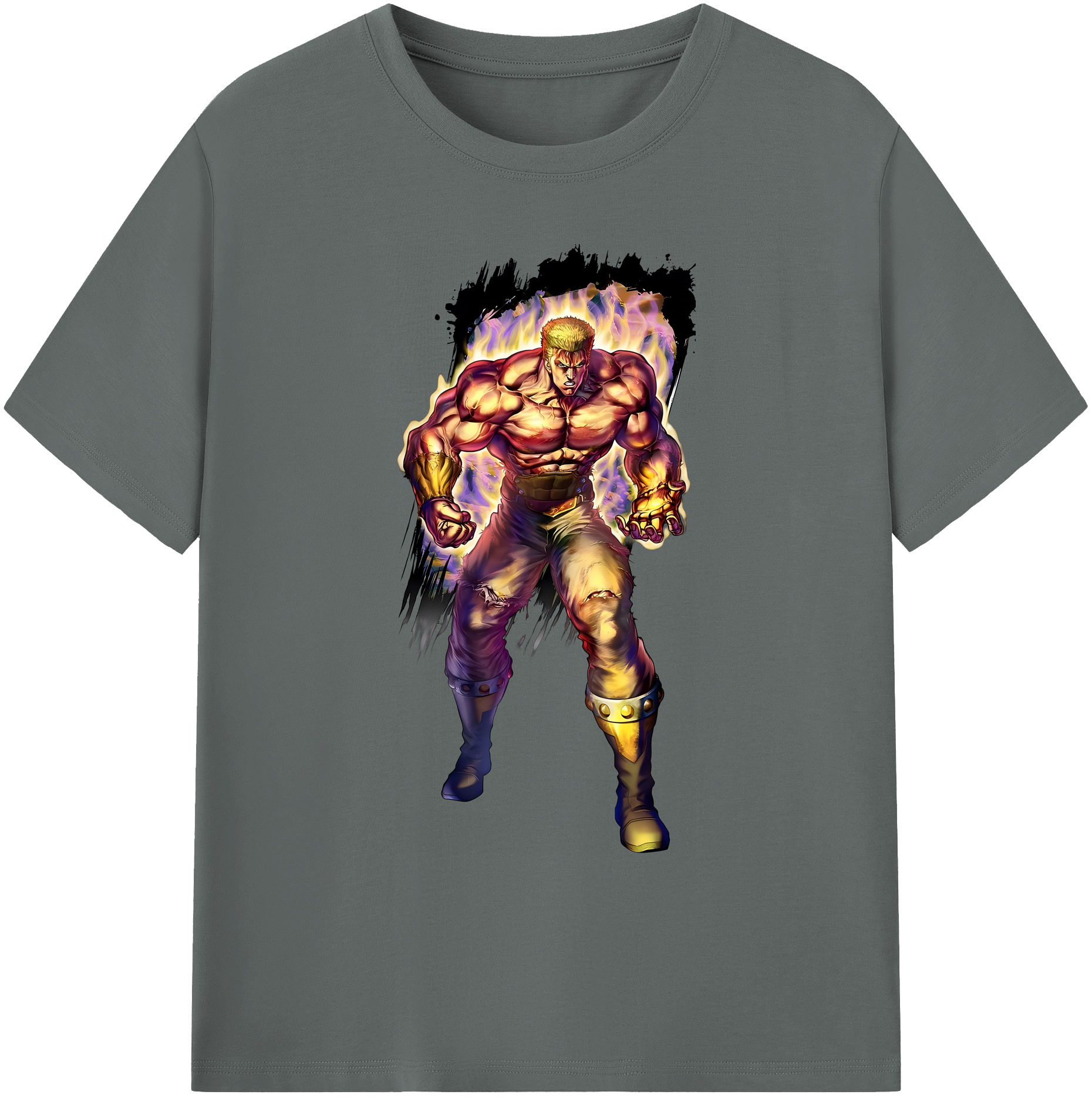 （画像用） 北斗の拳 Fist of the North Star 綿100％ メンズ半袖Tシャツ｜肌触りやわらか＆通気性